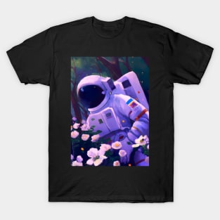 Astronaut in Flowers T-Shirt